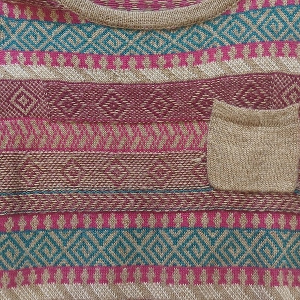 Design History Sweater Small Multicolored Bohemian Wool Blend Pullover Pocket - Picture 9 of 9